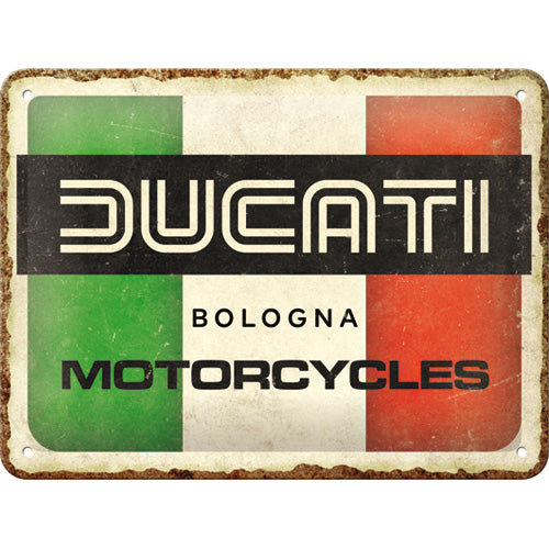 Blechschild "Ducati - Italy Giugiaro Logo" (22 x 15 cm)