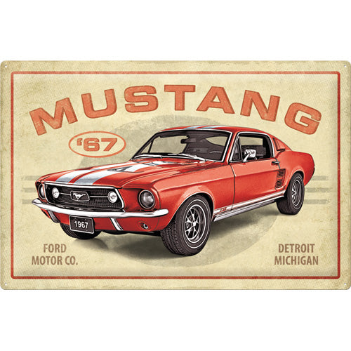 Blechschild "Ford Mustang GT 1967" (40 x 60 cm)