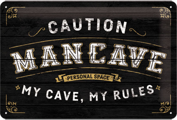 Blechschild "Man Cave" (30 x 20 cm)