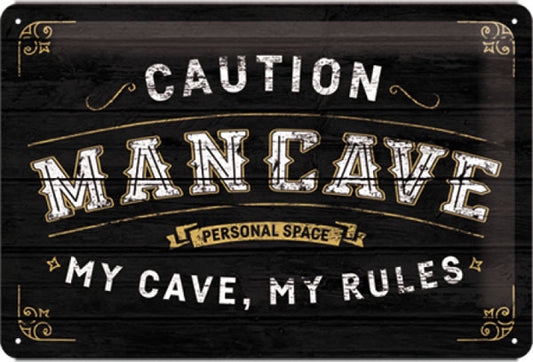 Blechschild "Man Cave" (30 x 20 cm)
