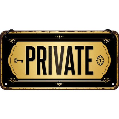 Hängeschild. Private, Achtung