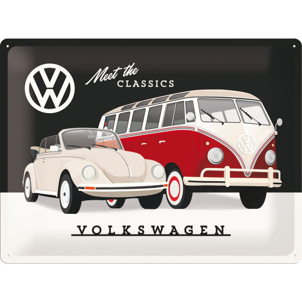 Blechschild "Volkswagen - Meet The Classics" (40 x 30 cm)