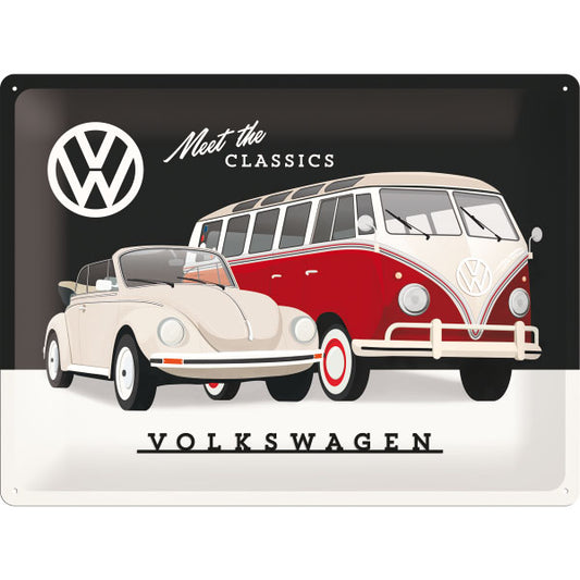 Blechschild "Volkswagen - Meet The Classics" (40 x 30 cm)