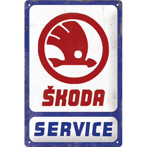 Blechschild "Skoda Service" (20 x 30 cm)