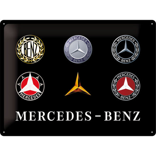 Blechschild Mercedes-Benz - Logo Evolution  (40 x 30 cm)