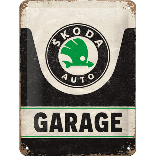 Blechschild "Skoda Garage" (15 x 20 cm)