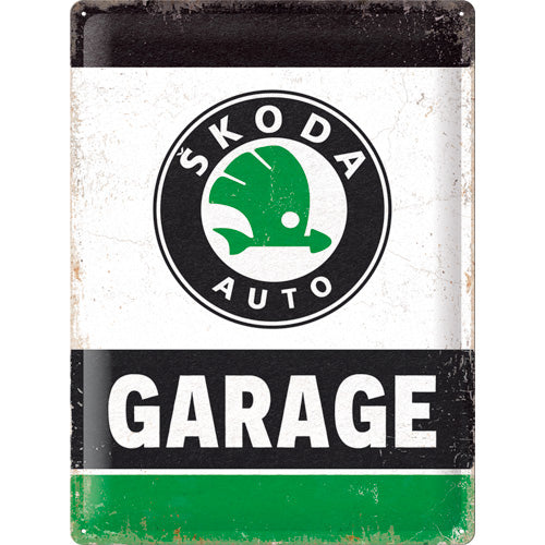 Blechschild "Skoda Garage" (30 x 40 cm)