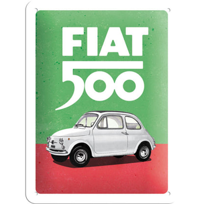 Nostalgic-Art Merchandising Schild Fiat 500 15 x 20 cm, Metall (15 x 20 cm)
