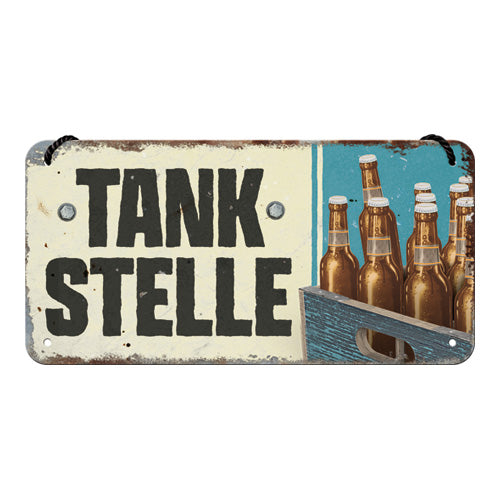 Hängeschild "Tankstelle Bier" (10 x 20 cm)
