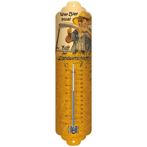 Thermometer "Wer Bier trinkt hilft der Landwirtschaft"