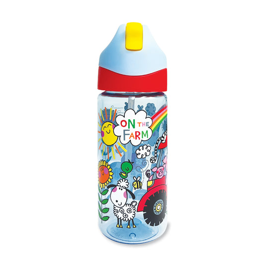 Trinkflasche mit Strohhalm "On The Farm" (350 ml)