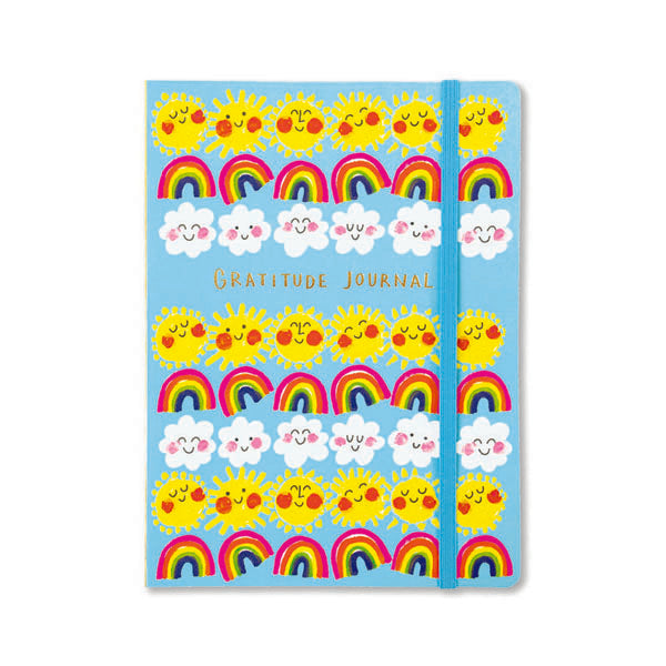 Notizbuch "Sonne, Regenbögen und Wolken"uns. Rainbows & Clouds Gratitude Journal