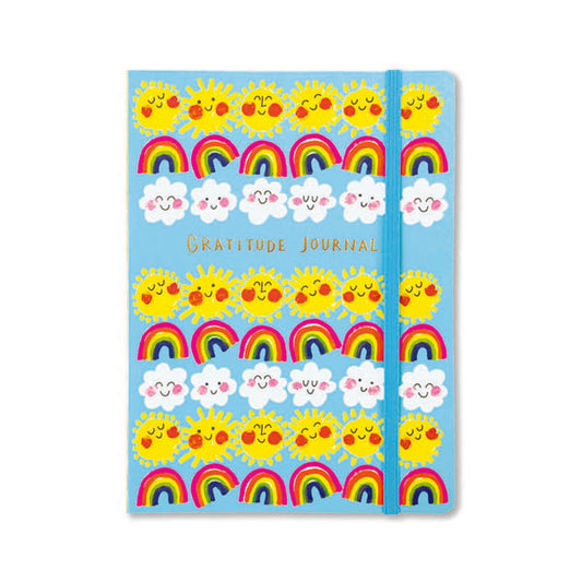 Notizbuch "Sonne, Regenbögen und Wolken"uns. Rainbows & Clouds Gratitude Journal
