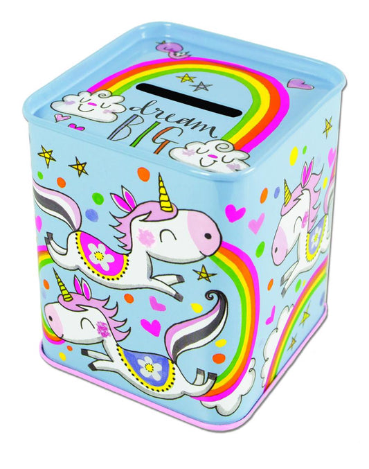 Spardose "Dream Big Unicorns" (9.2 x 7.7 x 7.7 cm)
