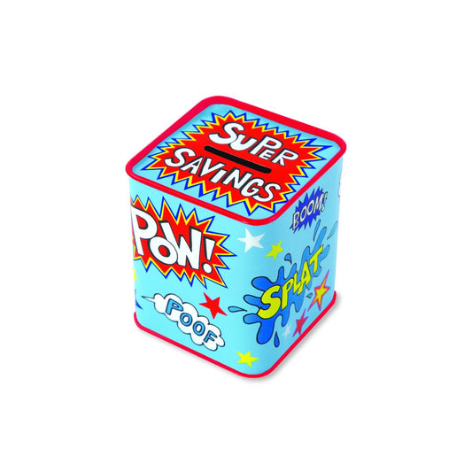 Spardose "Super Savings" (9.2 x 7.7 x 7.7 cm)