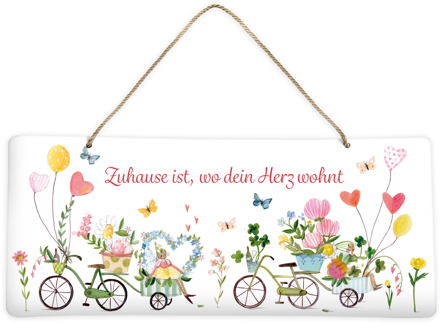 Dekoschild "Zu Hause ist wo dein Herz wohnt" (35 x 15 cm)
