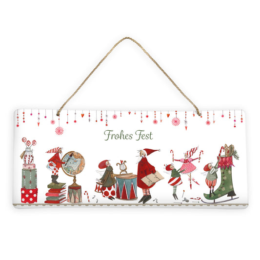 Dekoschild "Frohes Fest" (15 x 35 cm)