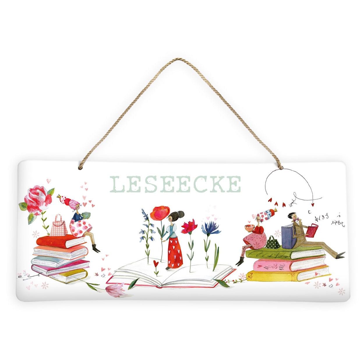 Dekoschild "Leseecke" (35 x 13 cm)