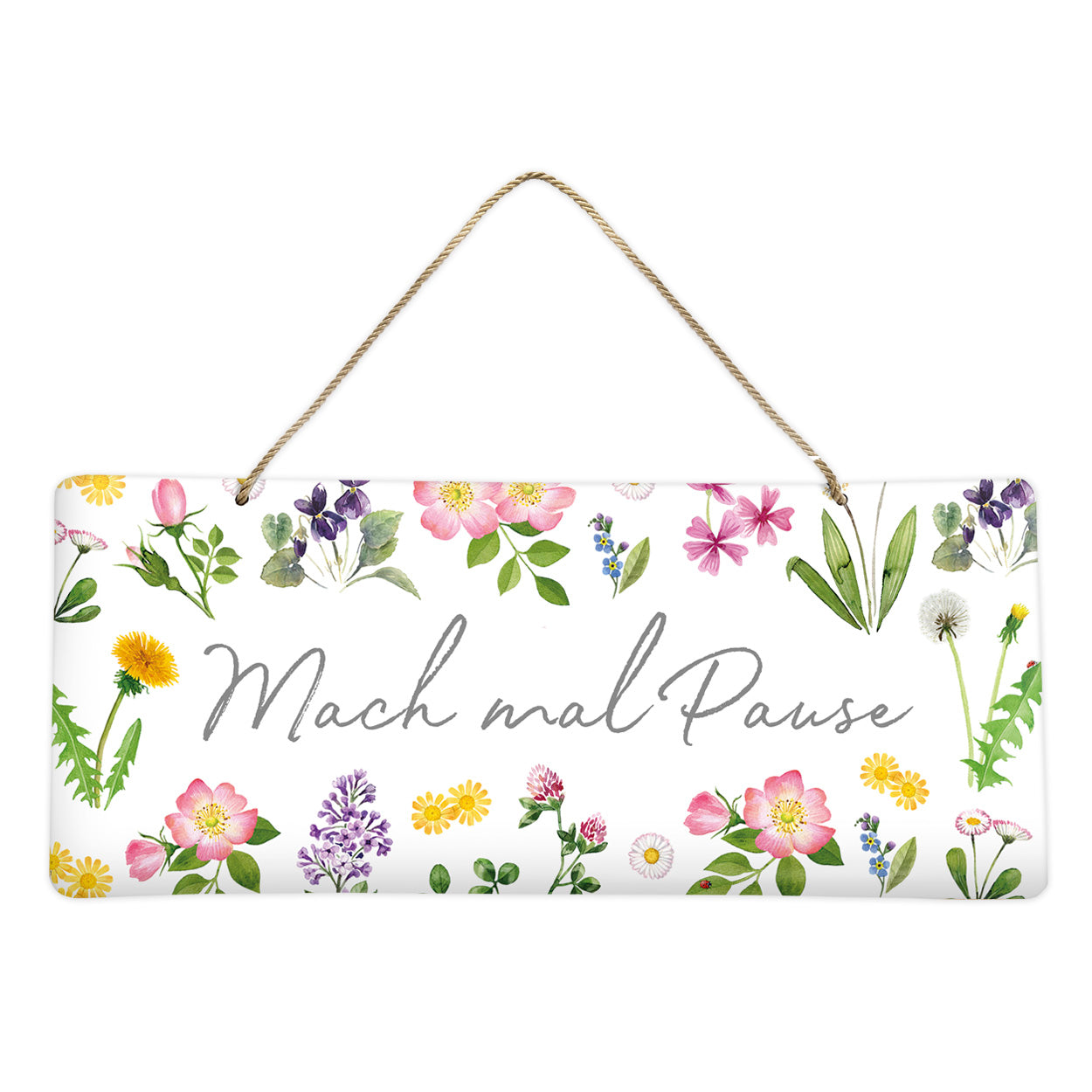 Blechschild "Wiesenblumen" (34.5 x 14.5 cm)