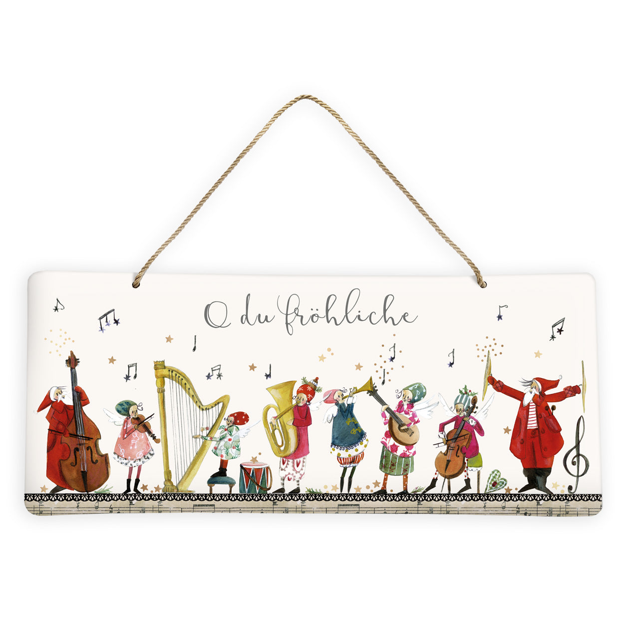 Dekoschild "O du fröhliche" (35 x 15.5 cm)