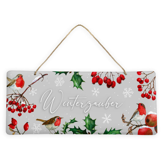 Dekoschild "Winterzauber" (34.5 x 14.5 cm)