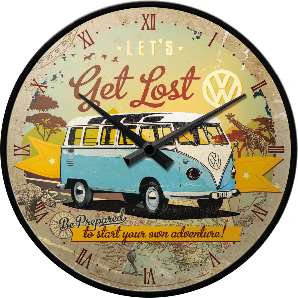 Wanduhr "Volkswagen VW Bulli - Let's Get Lost" (Ø 31.0 cm)