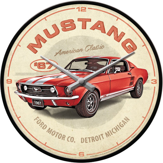 Wanduhr "Ford Mustang GT 1967" (Ø 31.0 cm)