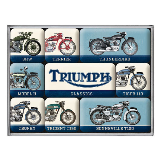 Magnetset "Triumph - Model Chart" (9 Stk., verschiedene Muster)