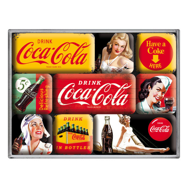 Magnetset "Coca-Cola" (9 Stk. verschiedene Muster)