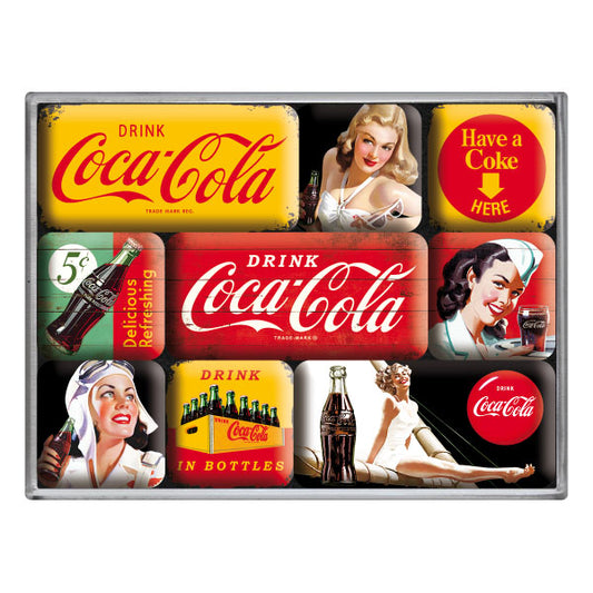 Magnetset "Coca-Cola" (9 Stk. verschiedene Muster)
