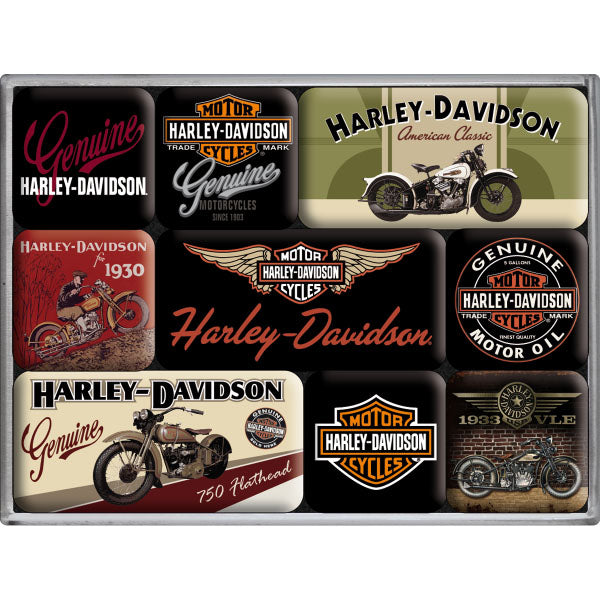 Magnet Set "Harley-Davidson Bikes" (9 Stk. verschiedene Muster)