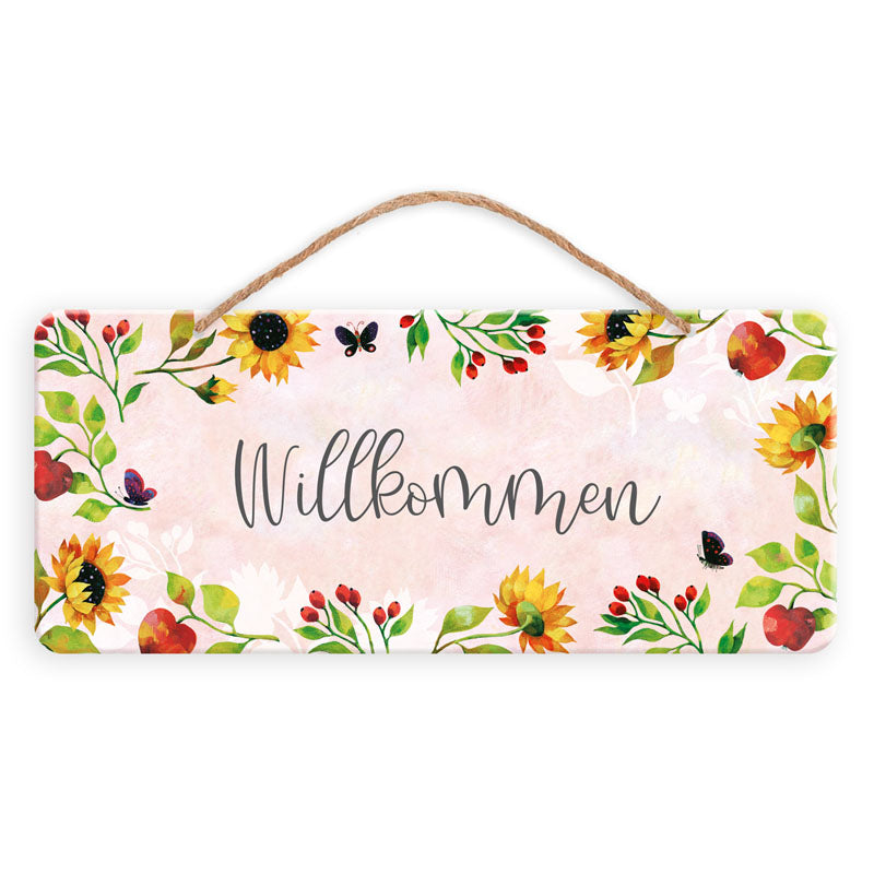 Dekoschild "Willkommen" (35 x 13 cm)
