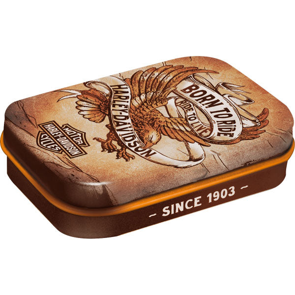 Pillendose "Harley-Davidson - Born to Ride Eagle" (6 x 4 x 1.6 cm)