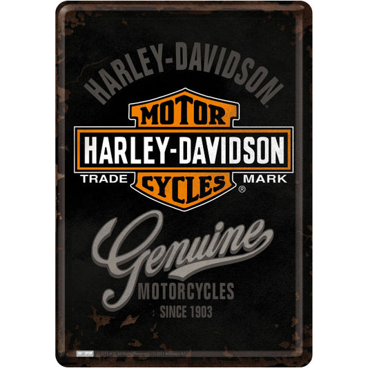 Blechpostkarte "Harley-Davidson" (14 x 10 cm)