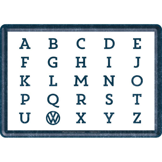 Blechpostkarte "Volkswagen ABC" (14 x 10 cm)