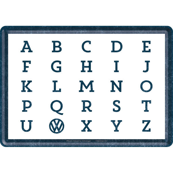 Blechpostkarte "Volkswagen ABC" (14 x 10 cm)