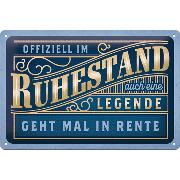 Blechschild "Ruhestand" (20 x 30 cm)