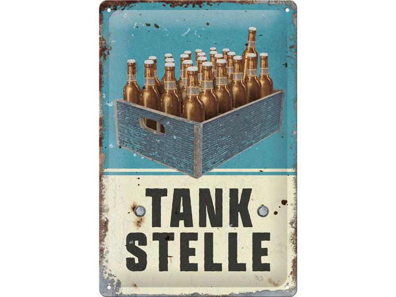Nostalgic-Art Merchandising Schild Tankstelle Bier 20 x 30 cm, Metall (20 x 30 cm)