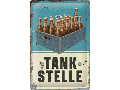 Nostalgic-Art Merchandising Schild Tankstelle Bier 20 x 30 cm, Metall (20 x 30 cm)