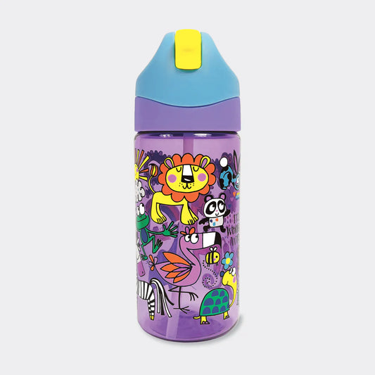 Trinkflasche mit Strohhalm "It's Wonderful World" (350 ml)