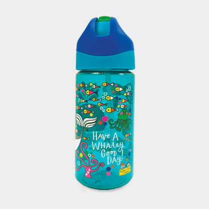 Trinkflasche mit Strohhalm "Have a whaley Good Day" (350 ml)