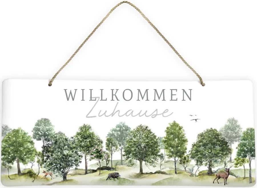 Schild "Willkommen zu Hause" (35 x 15 cm)