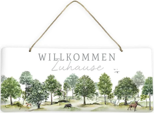 Schild "Willkommen zu Hause" (35 x 15 cm)