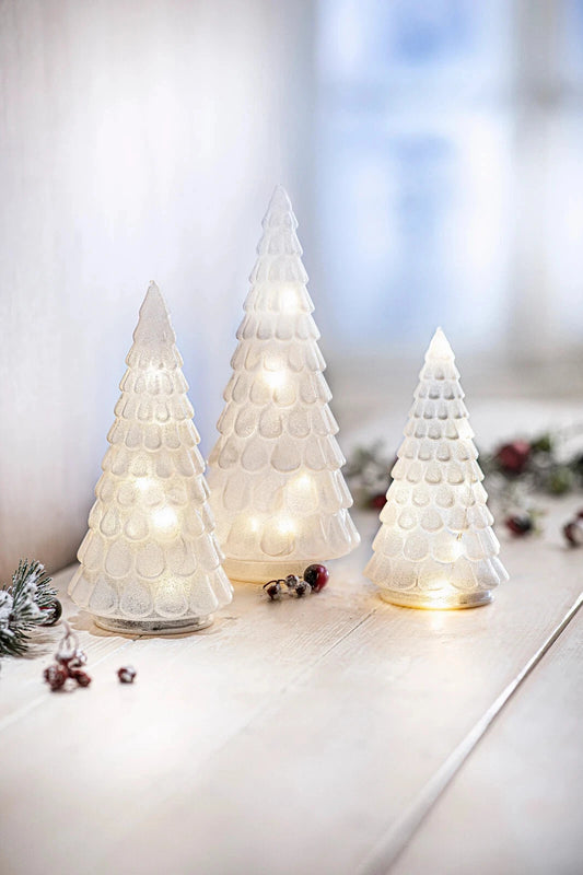 LED-Tannen "White Christmas" (3er-Set)