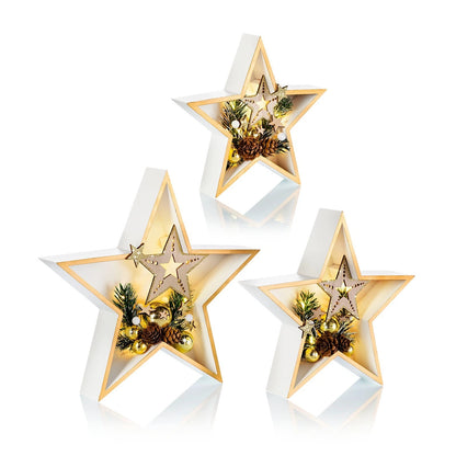 LED-Sterne "Xmas" weiss (3er-Set)