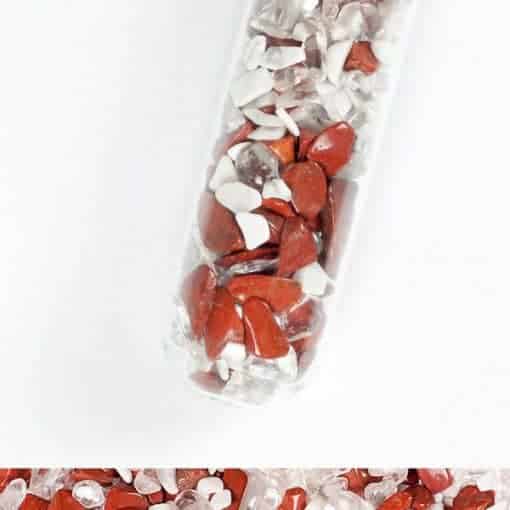 Edelstein Wasserstab "Entschlackung" (Jaspis rot, Bergkristall und Magnesit)