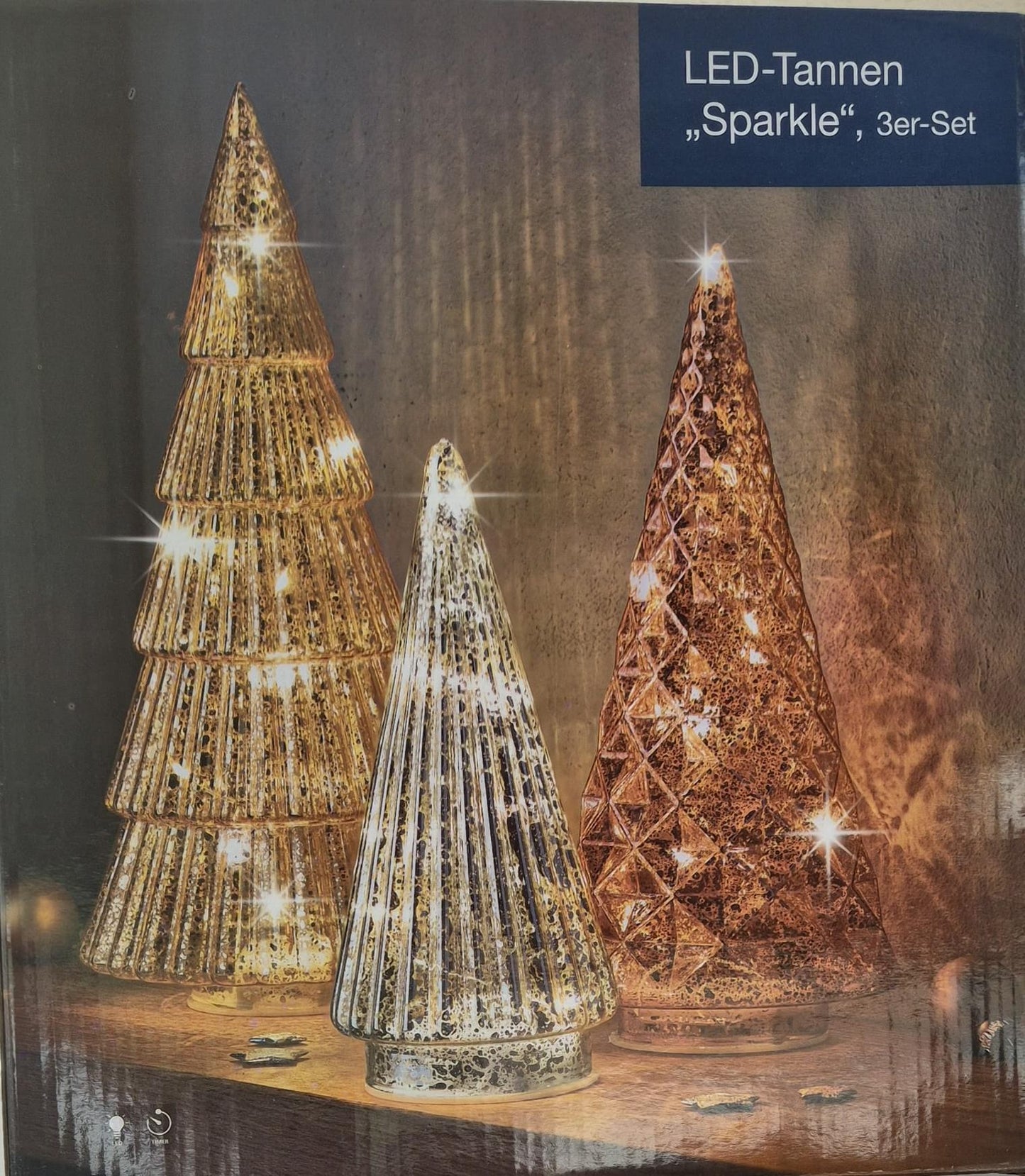 LED-Tannen "Sparkle", 3er-Set