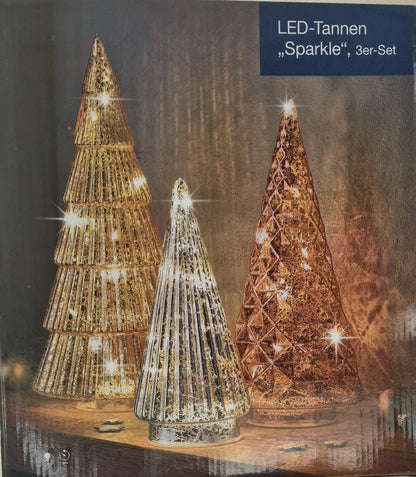 LED-Tannen "Sparkle", 3er-Set