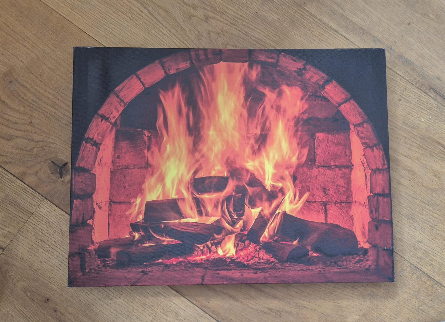 LED-Wandbild "Kaminfeuer" 40 x 30 cm