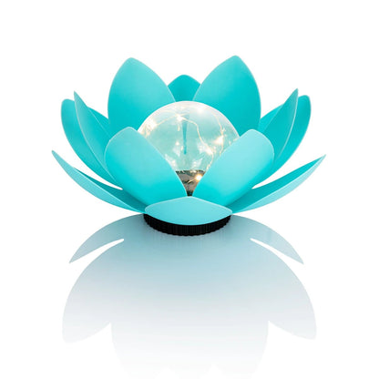 Solar-Schwimmdeko "Lotus", türkis